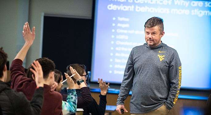 Picture of a professor during a lecture