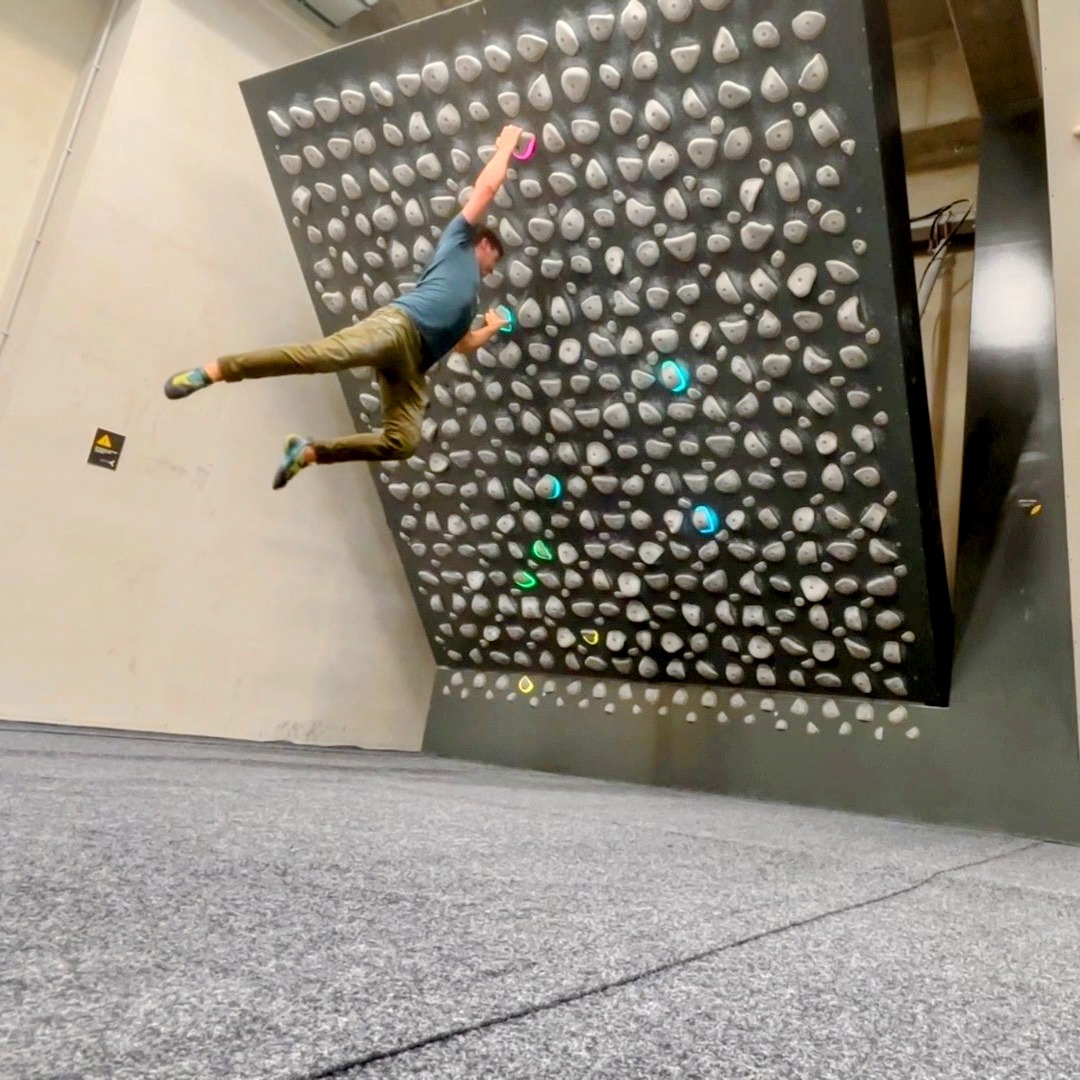 Me on the Kilterboard cutting loose