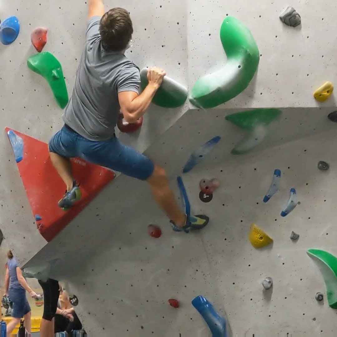 Me reaching for the last hold.