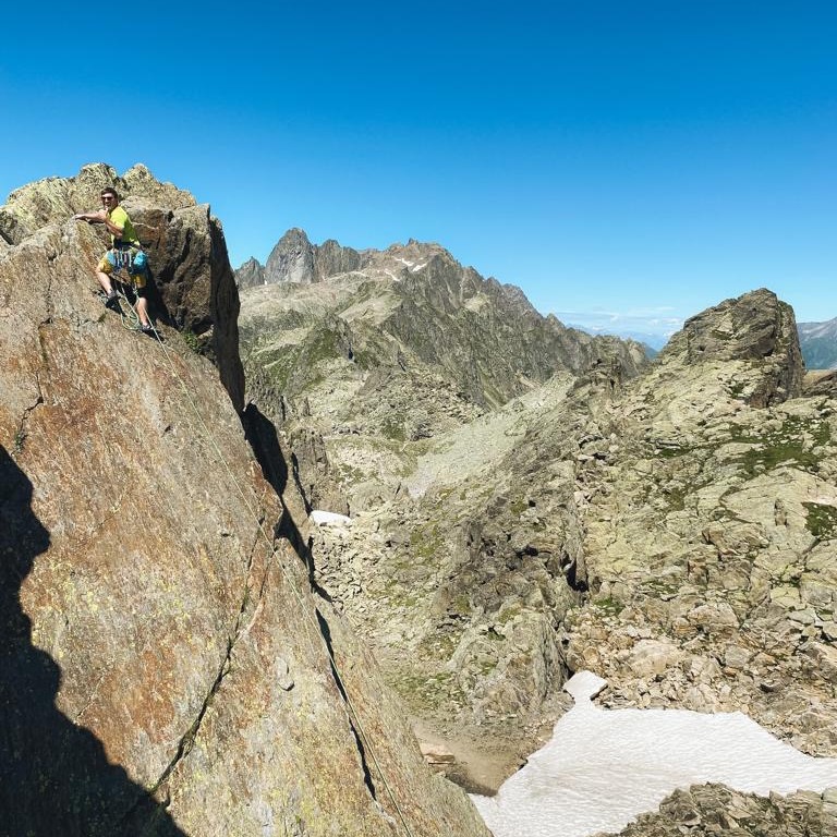 Me on the top of a climb in Chamonix
