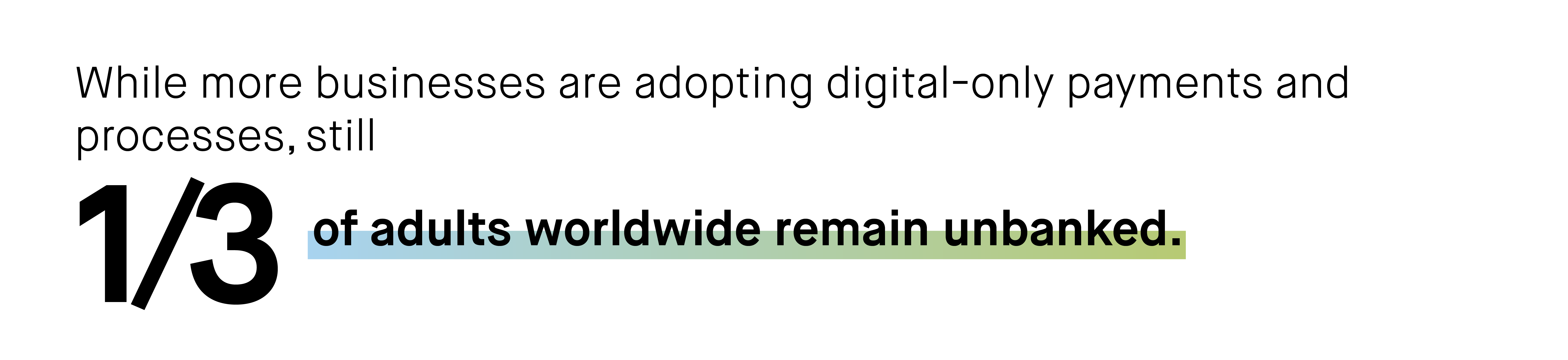 1/3 of adults worldwide remain unbanked