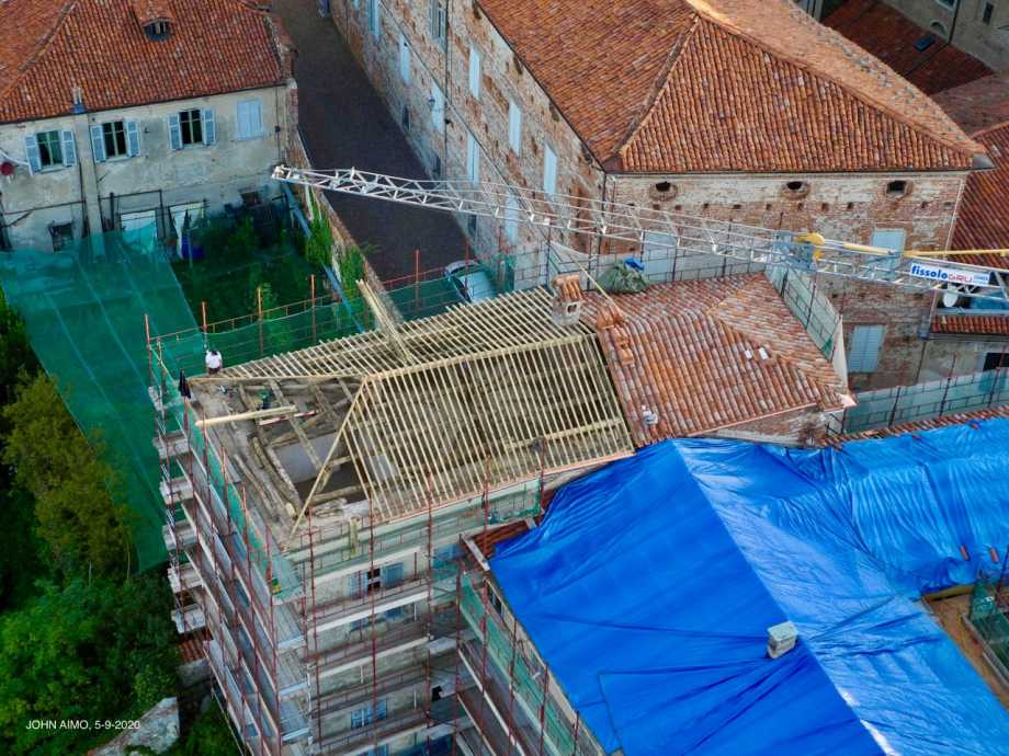 Vescovado a Mondovì -  Struttura tetto in legno