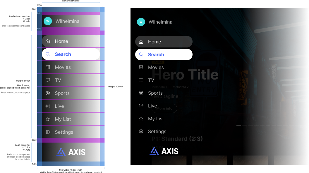 Spec sheets clearly document layout rules of certain components. This benefits the developers building out the components and also provides the designer with a better understanding of the functionality of the component.