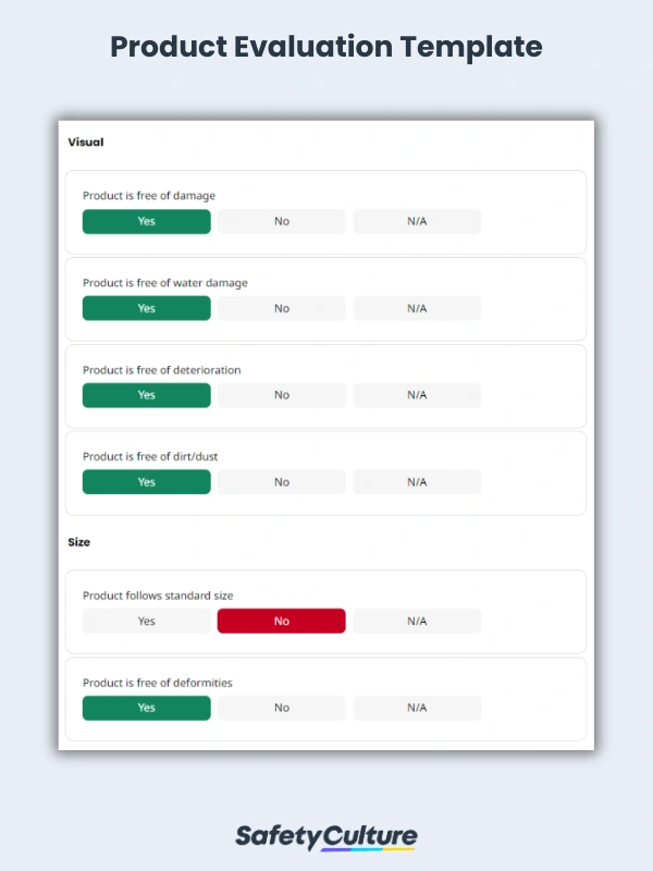 product evaluation template