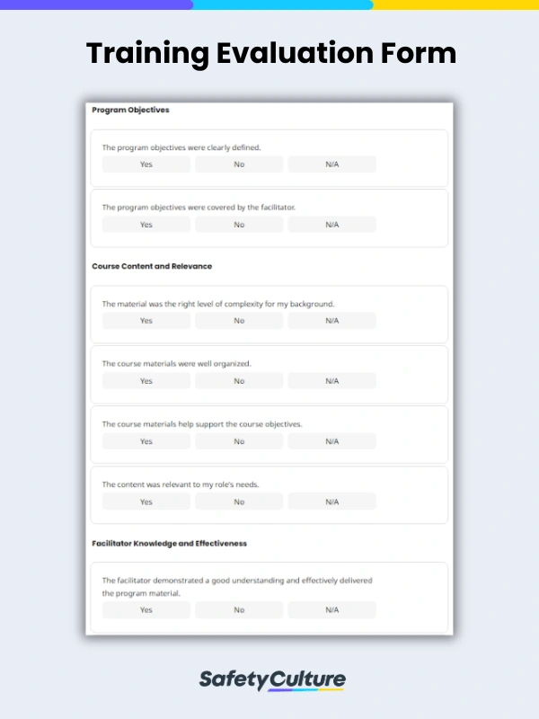 Training Evaluation Form