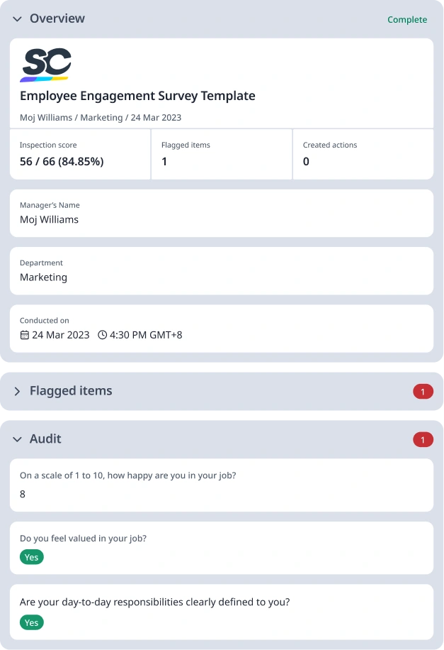employee engagement survey template