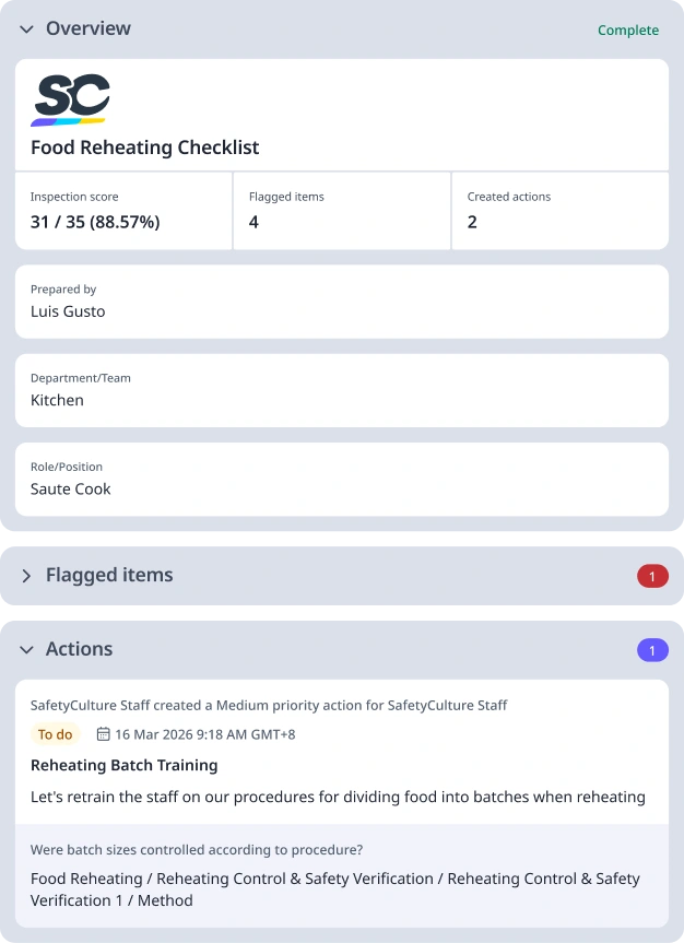 Food Reheating Checklist Featured Template Image