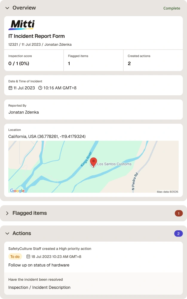 IT Incident Report Template