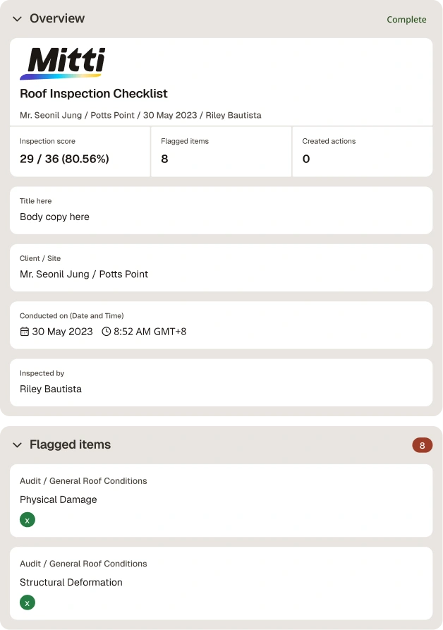 roof inspection checklist