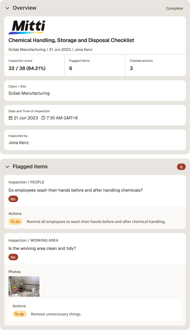 Chemical Handling, Storage, and Disposal Checklist