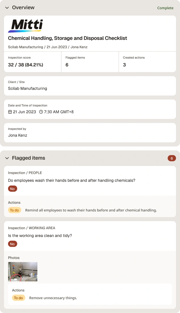 Chemical Handling, Storage, and Disposal Checklist