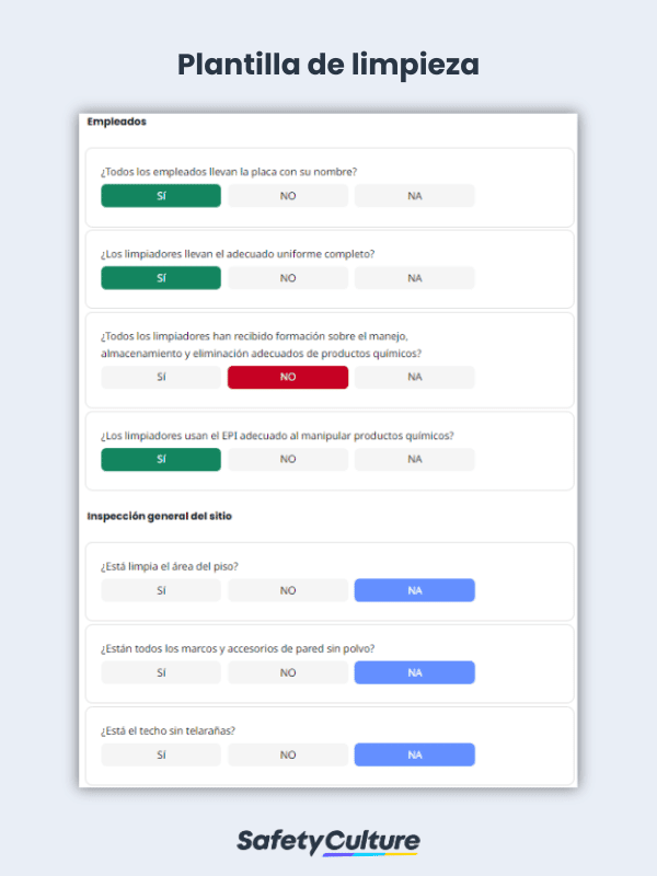 Plantilla de limpieza