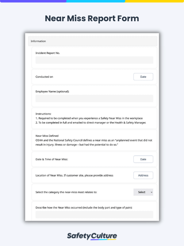 Near miss report form