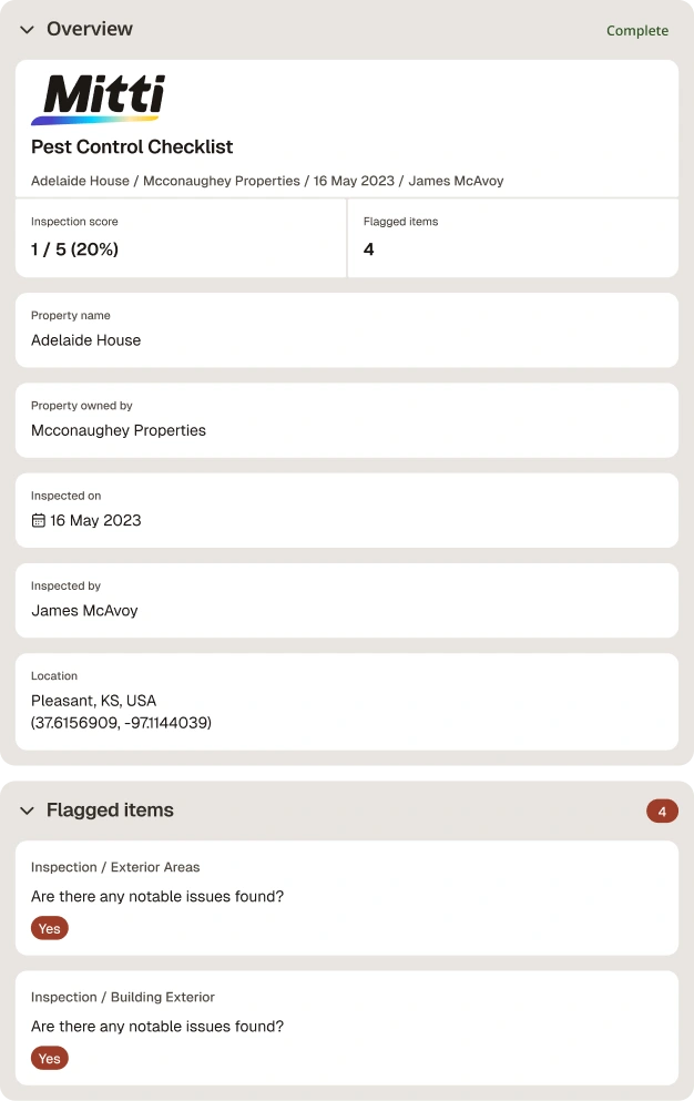 Pest Control Checklist