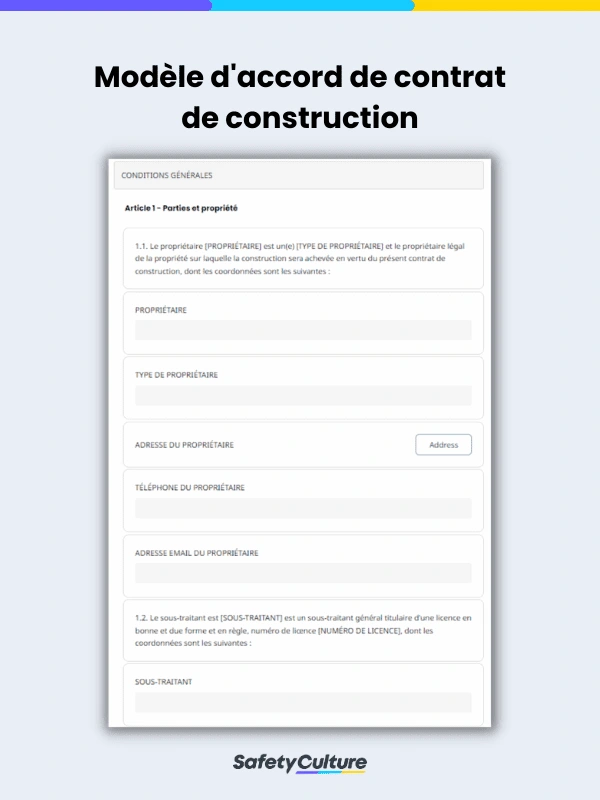 construction contract agreement template