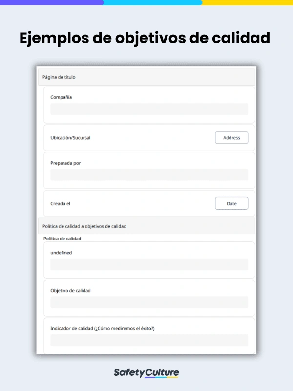 Quality Objectives Template
