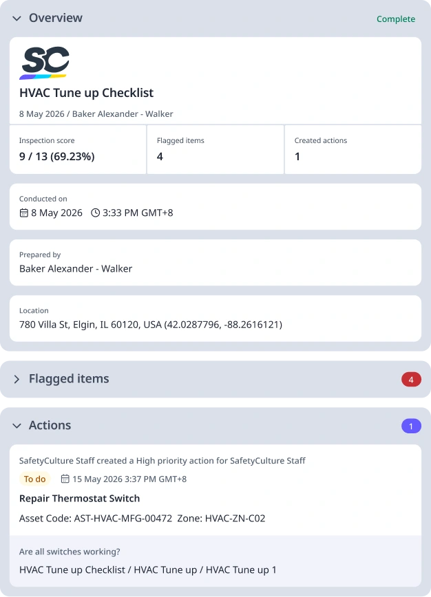 HVAC Tune up Checklist