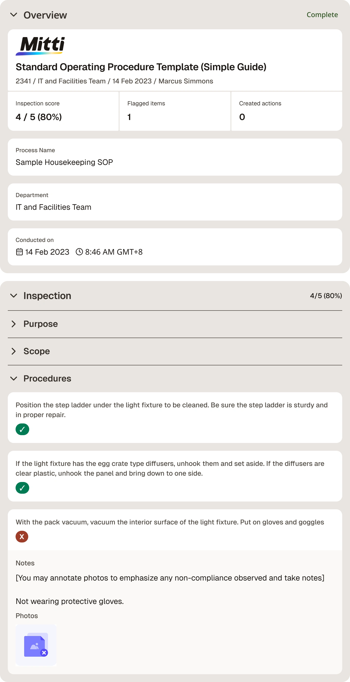 standard-operating-procedure digital report