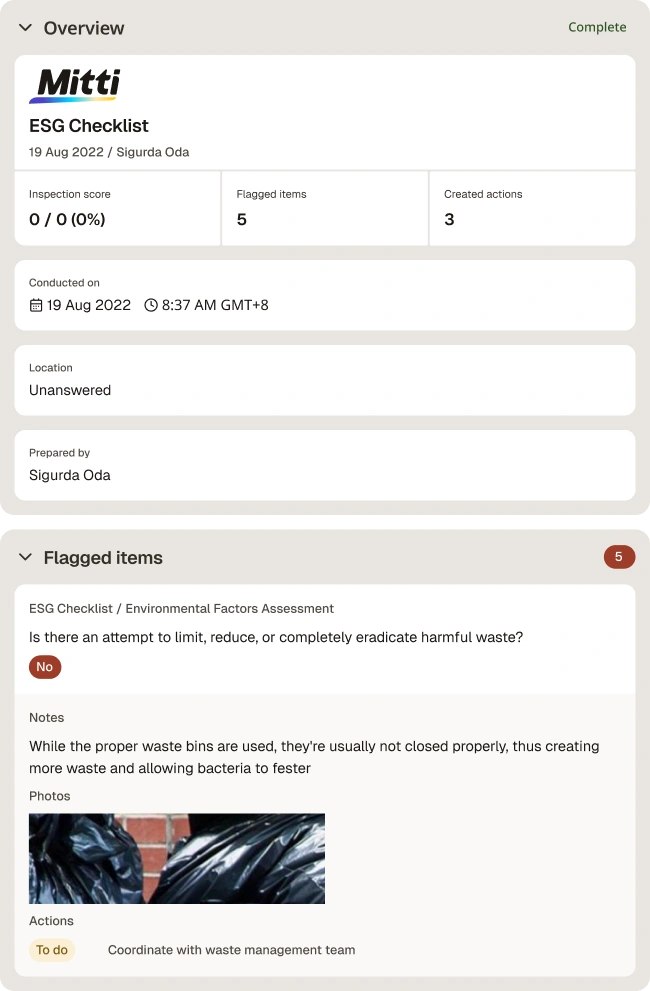 ESG Checklist Template