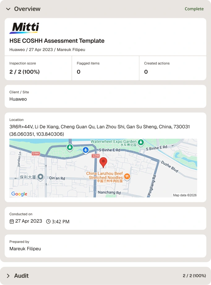 HSE COSHH Assessment Template