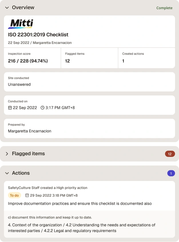 ISO 22301 Checklist Digital Report