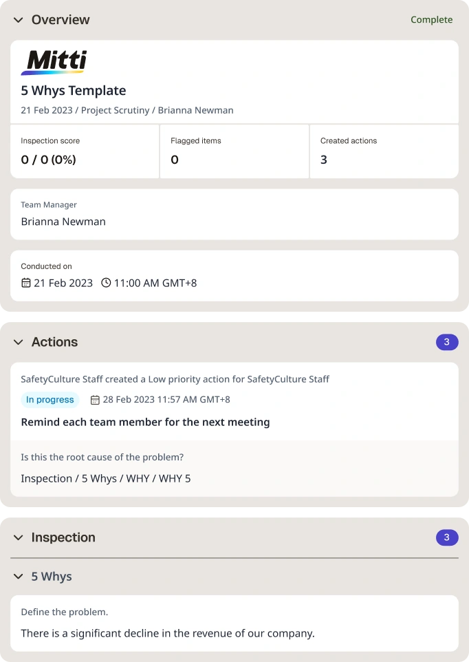 5 Whys Template Digital Report