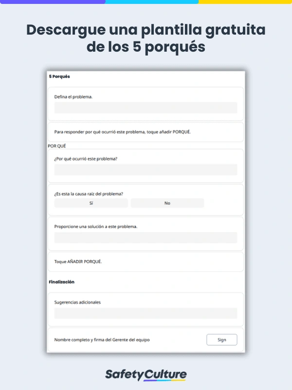 Descargue una plantilla gratuita de los 5 porqués