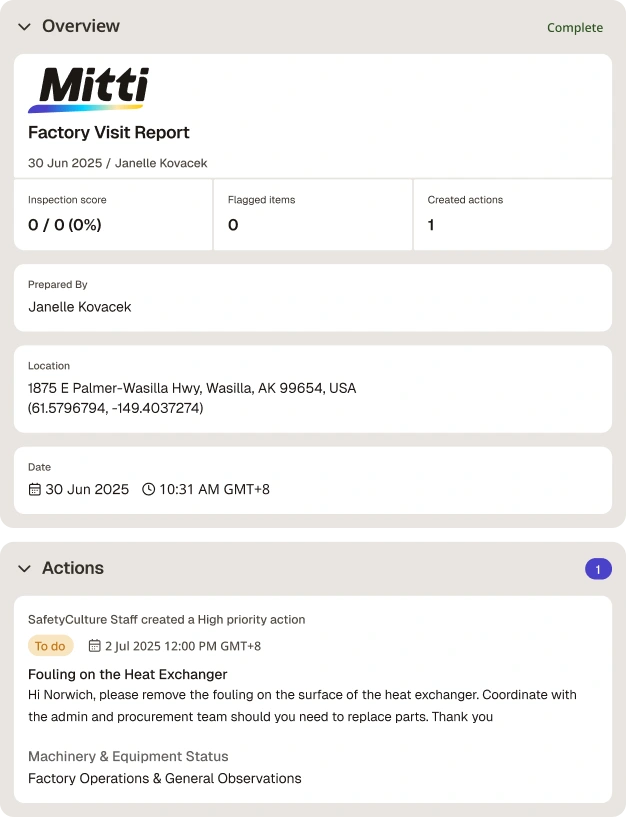 factory visit report template