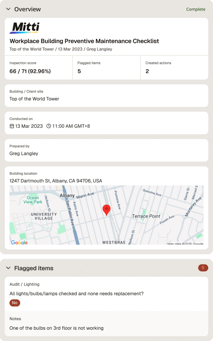 Building Maintenance Checklist Template
