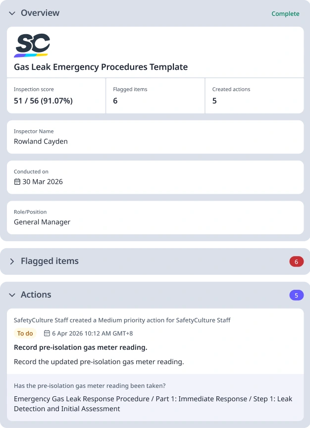 Gas Leak Emergency Procedures Template