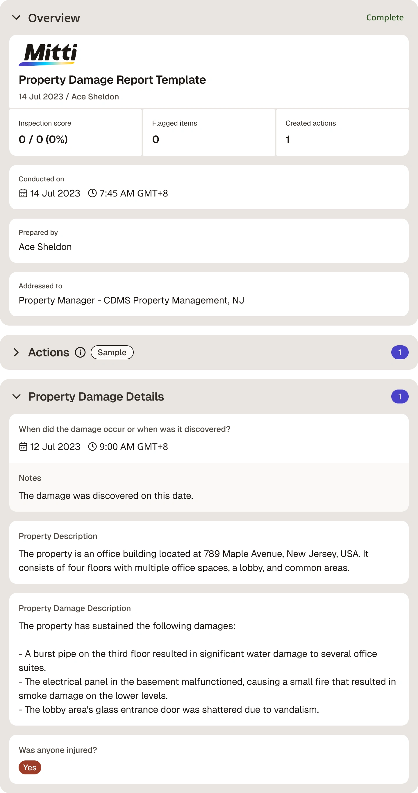 property-damage-report digital report