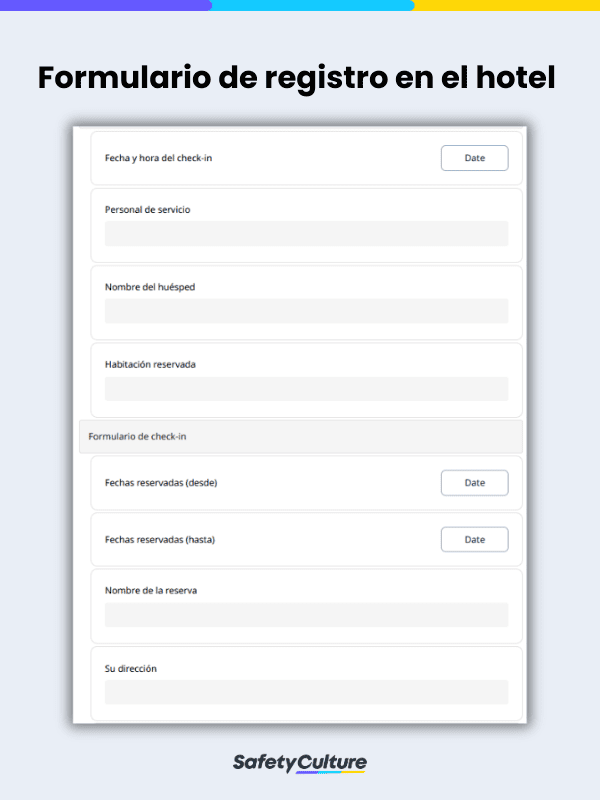 hotel check-in form template
