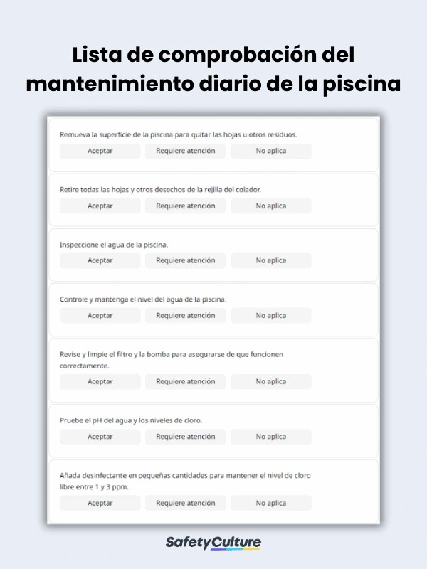 Pool Maintenance Checklist