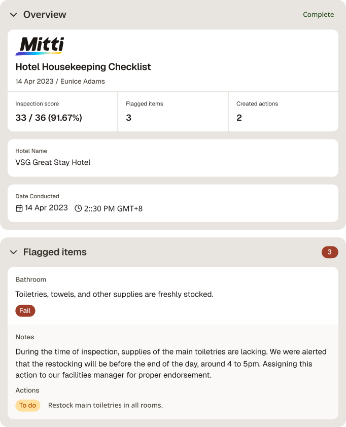 Hotel Housekeeping Checklist