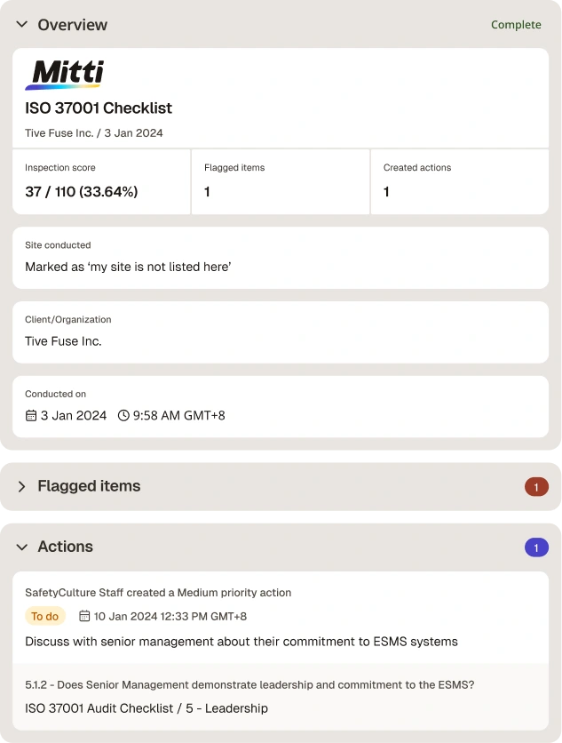 ISO 37001 Audit Checklist | SafetyCulture