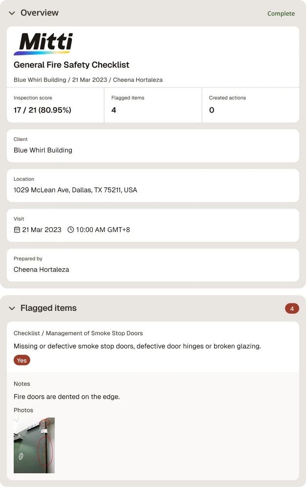 general fire safety inspection checklist