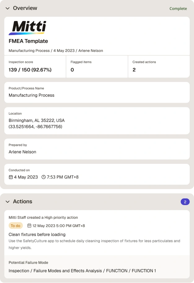 FMEA Template