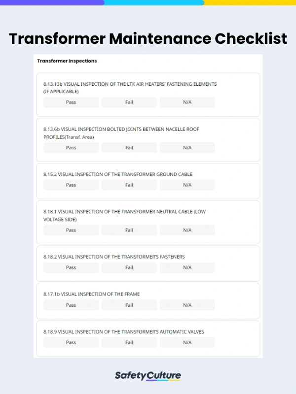 Transformer Maintenance Checklist