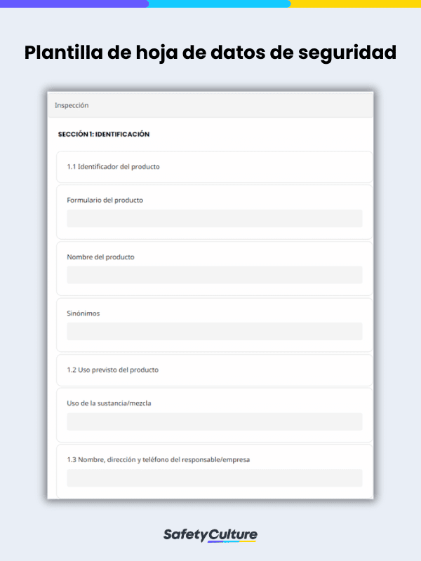 Safety Data Sheet Template