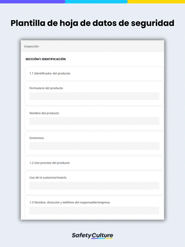 Safety Data Sheet Template