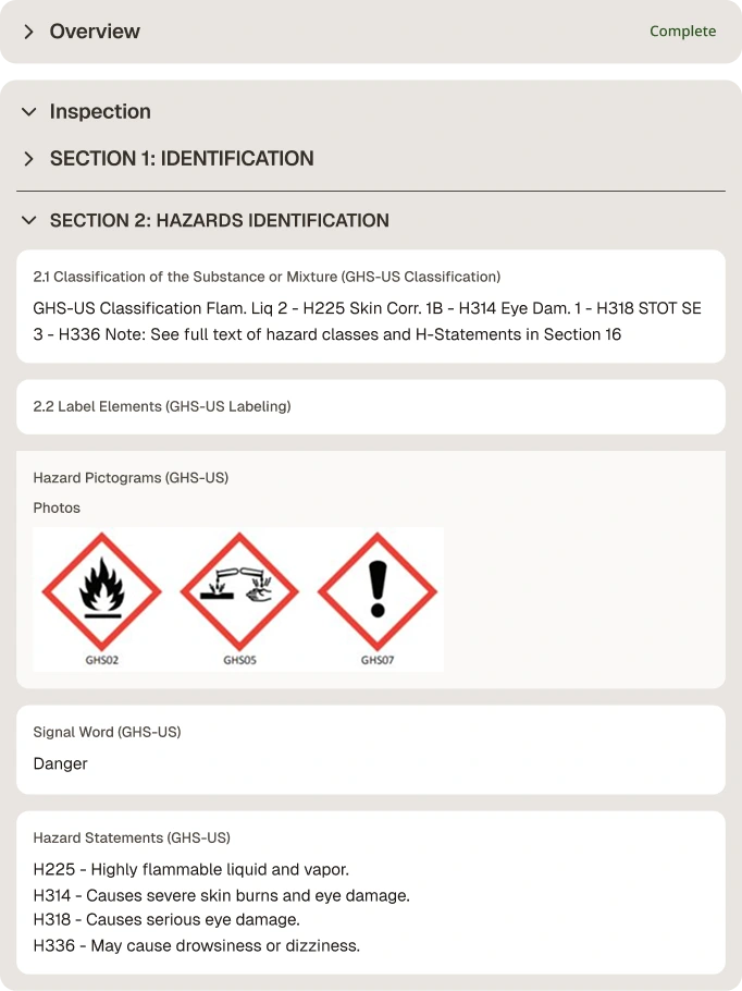 Safety Data Sheet Template