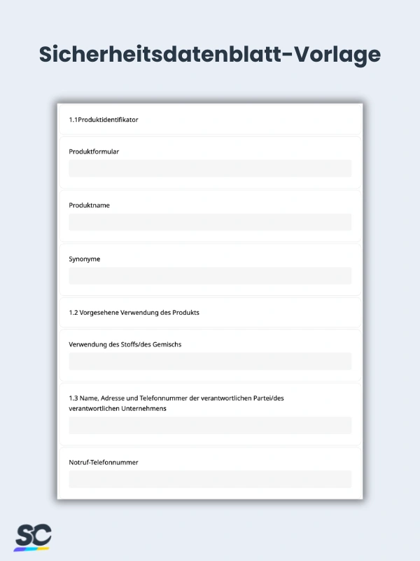 Sicherheitsdatenblatt-Vorlage