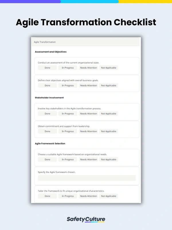 Liste de contrôle de la transformation Agile