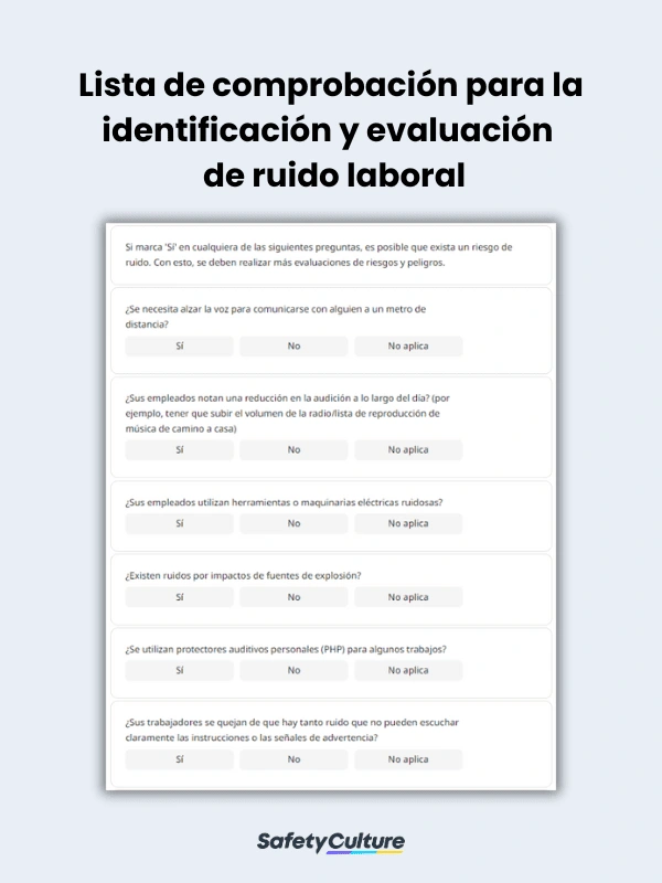 noise hazard identification checklist