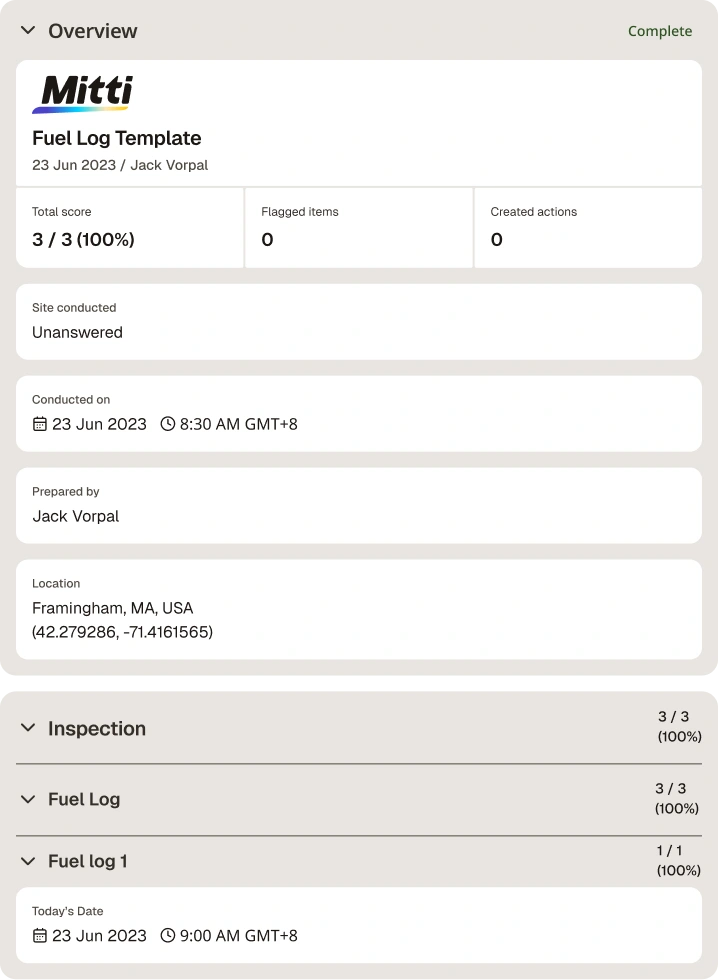Fuel Log