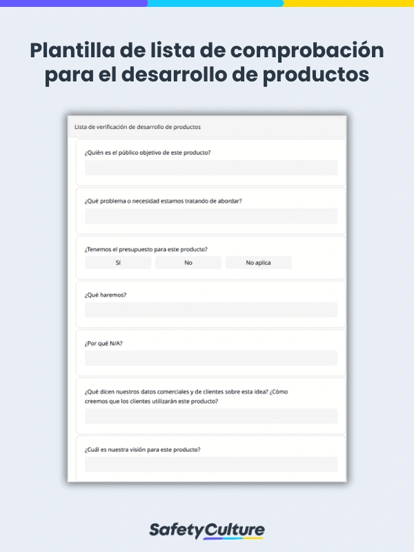 Product Development Checklist Template