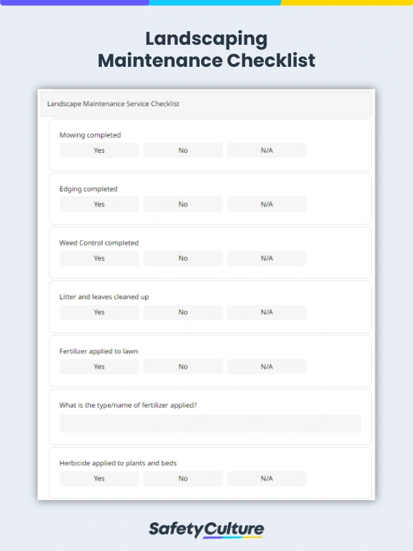 Landscaping Maintenance Checklist