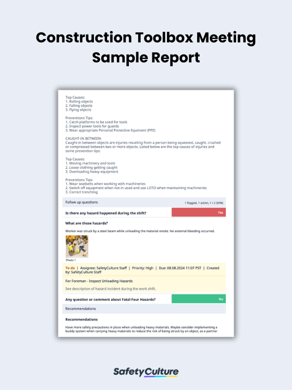 Tool Box Example Tool Box Safety Meeting Template