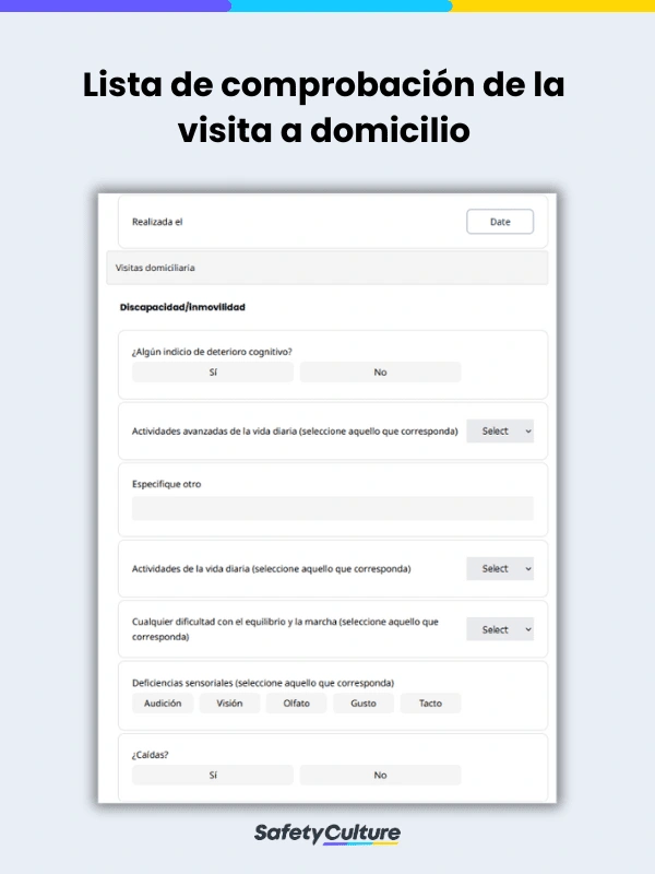 Lista de comprobación de la visita a domicilio