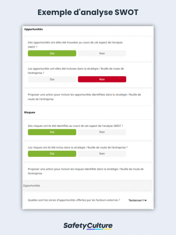 Exemple d'analyse SWOT